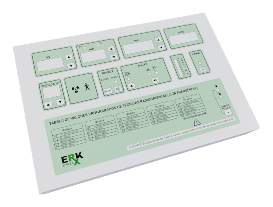ERK Fixo AF VET — painel de comando com tabela de técnicas